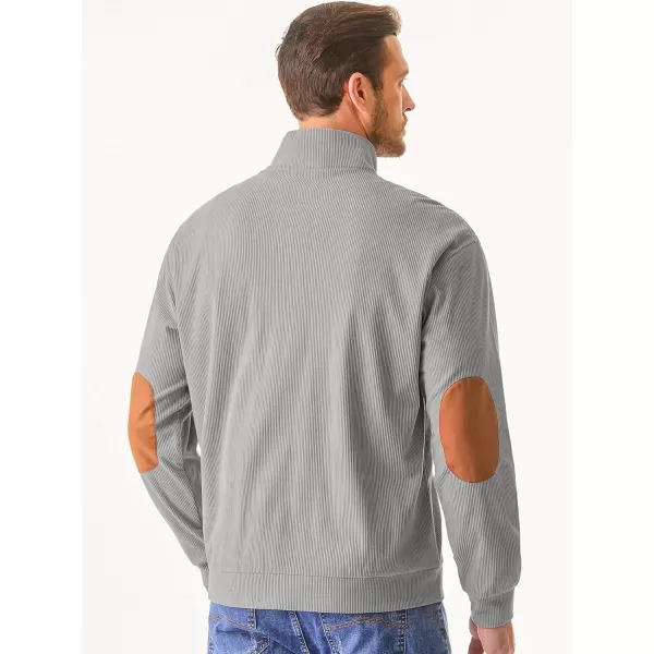 JMIERR Men's Corduroy Sweatshirt Casual Long Sleeve Stand Collar Button Pullover Sweatshirts with Pockets