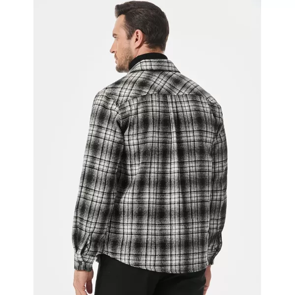 JMIERR Mens Flannel Shirts Shackets Casual Button Down Long Sleeve Plaid Shirt Cotton Lightweight Jackets with Pockets