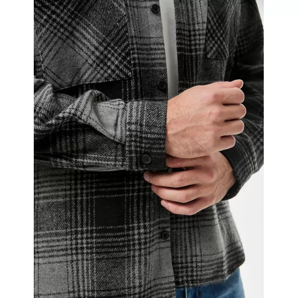 JMIERR Mens Flannel Shirts Shackets Casual Button Down Long Sleeve Plaid Shirt Cotton Lightweight Jackets with Pockets