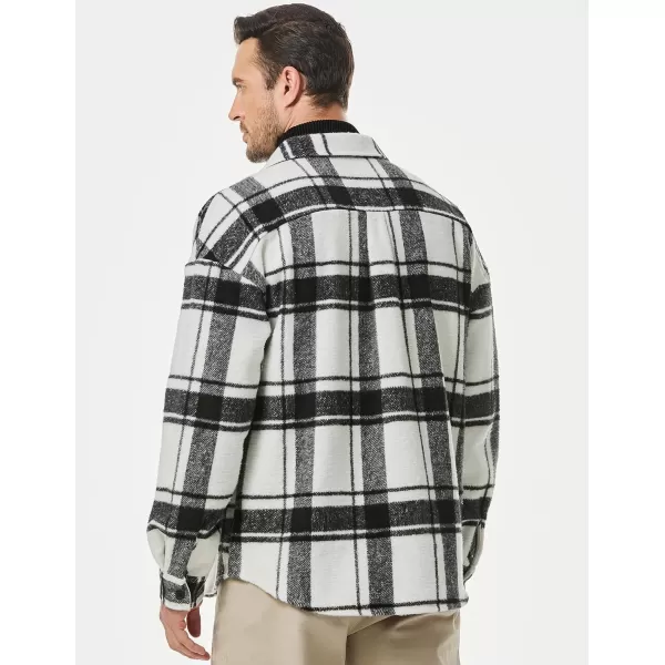 JMIERR Mens Flannel Shirts Shackets Casual Button Down Long Sleeve Plaid Shirt Cotton Lightweight Jackets with Pockets