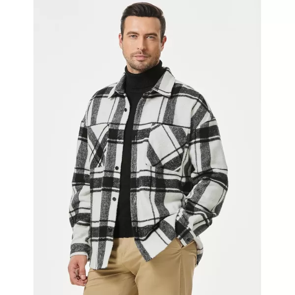 JMIERR Mens Flannel Shirts Shackets Casual Button Down Long Sleeve Plaid Shirt Cotton Lightweight Jackets with Pockets