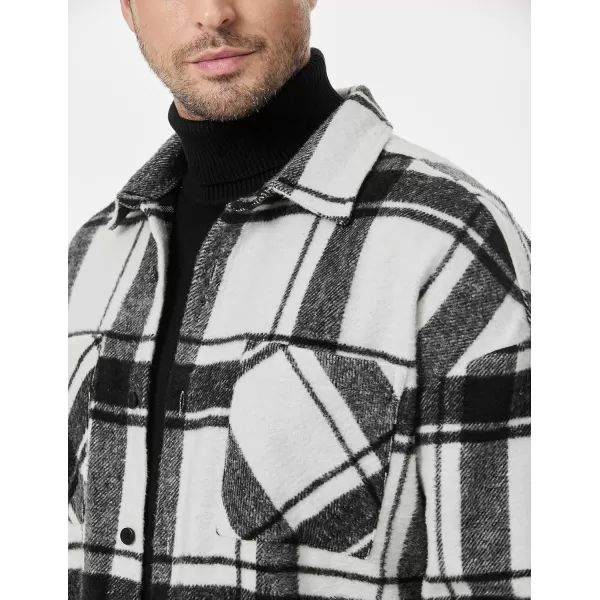 JMIERR Mens Flannel Shirts Shackets Casual Button Down Long Sleeve Plaid Shirt Cotton Lightweight Jackets with Pockets