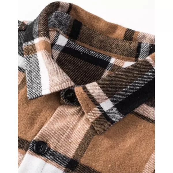 JMIERR Mens Flannel Shirts Shackets Casual Button Down Long Sleeve Plaid Shirt Cotton Lightweight Jackets with Pockets