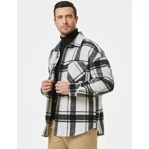 JMIERR Mens Flannel Shirts Shackets Casual Button Down Long Sleeve Plaid Shirt Cotton Lightweight Jackets with Pockets