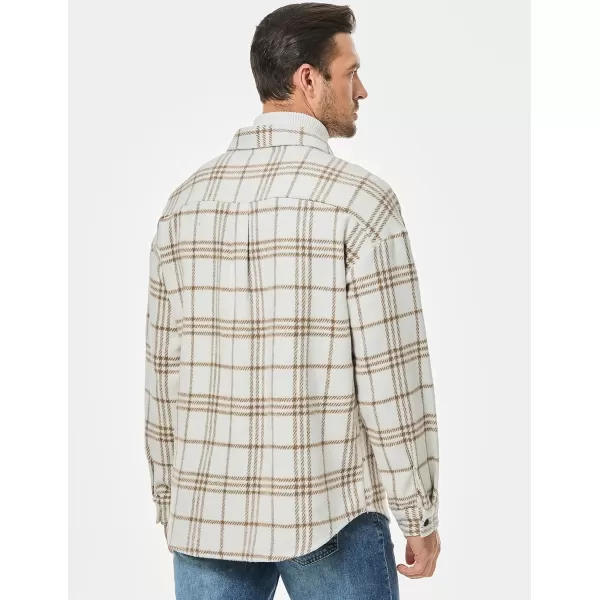 JMIERR Mens Flannel Shirts Shackets Casual Button Down Long Sleeve Plaid Shirt Cotton Lightweight Jackets with Pockets