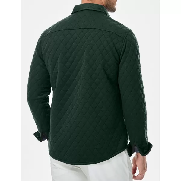 JMIERR Mens Quilted Shirt Jackets Casual Long Sleeve Snap Button Down Shirts with Pockets