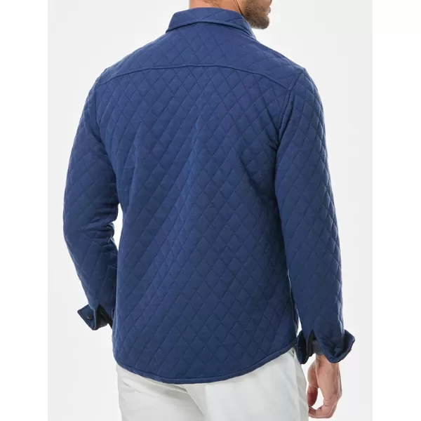 JMIERR Mens Quilted Shirt Jackets Casual Long Sleeve Snap Button Down Shirts with Pockets