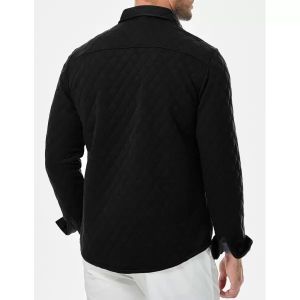JMIERR Mens Quilted Shirt Jackets Casual Long Sleeve Snap Button Down Shirts with Pockets