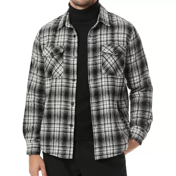 JMIERR Mens Flannel Shirts Shackets Casual Button Down Long Sleeve Plaid Shirt Cotton Lightweight Jackets with Pockets