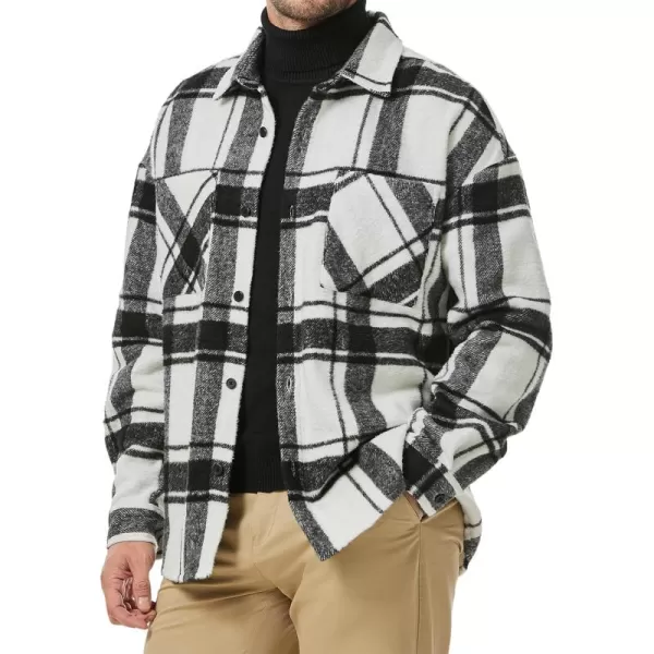 JMIERR Mens Flannel Shirts Shackets Casual Button Down Long Sleeve Plaid Shirt Cotton Lightweight Jackets with Pockets