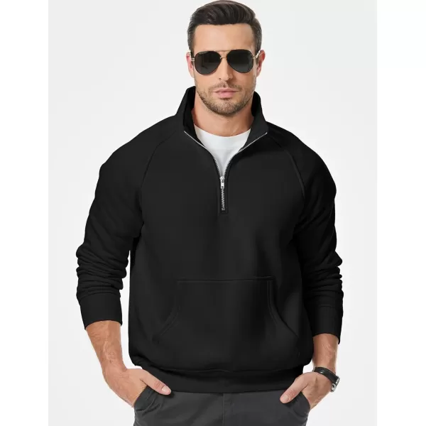 JMIERR Men's Quarter Zip Pullover Fashion Sweatshirts Fleece Sweatshirt Polo Shirt with Pockets