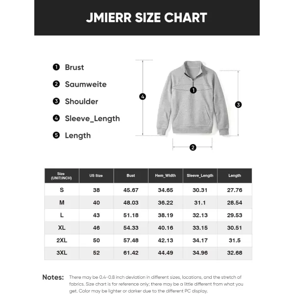 JMIERR Men's Quarter Zip Pullover Fashion Sweatshirts Fleece Sweatshirt Polo Shirt with Pockets