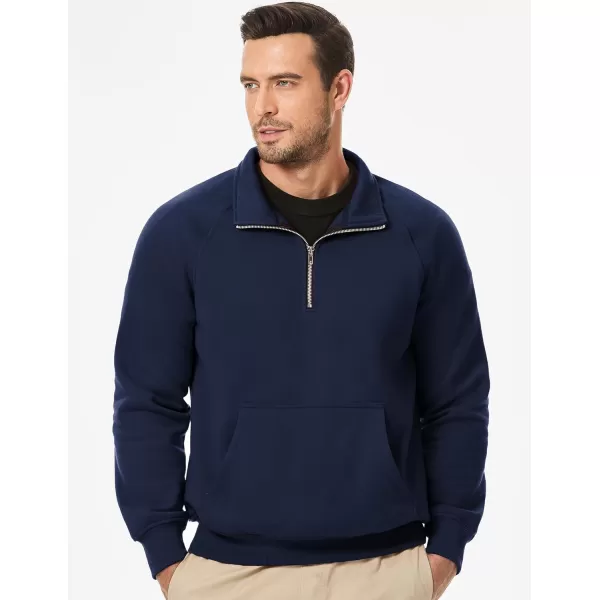 JMIERR Men's Quarter Zip Pullover Fashion Sweatshirts Fleece Sweatshirt Polo Shirt with Pockets