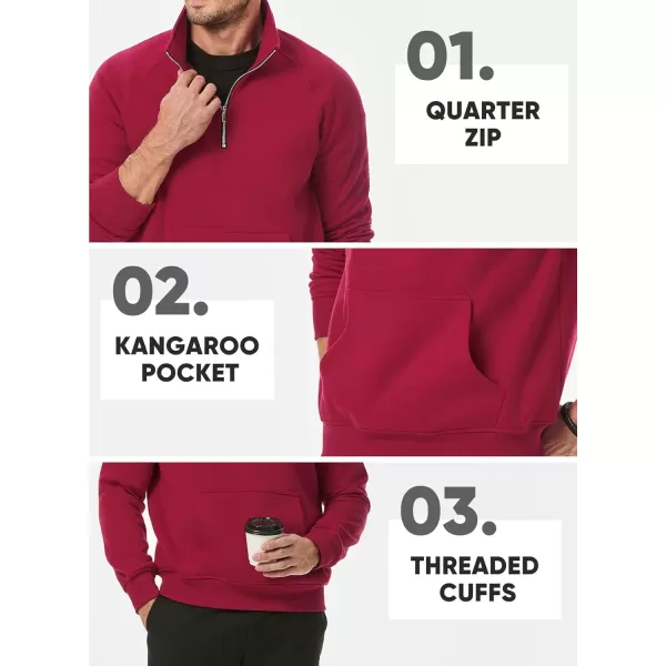 JMIERR Men's Quarter Zip Pullover Fashion Sweatshirts Fleece Sweatshirt Polo Shirt with Pockets