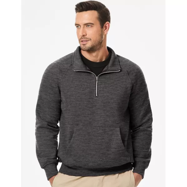 JMIERR Men's Quarter Zip Pullover Fashion Sweatshirts Fleece Sweatshirt Polo Shirt with Pockets