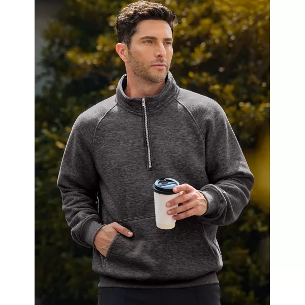 JMIERR Men's Quarter Zip Pullover Fashion Sweatshirts Fleece Sweatshirt Polo Shirt with Pockets