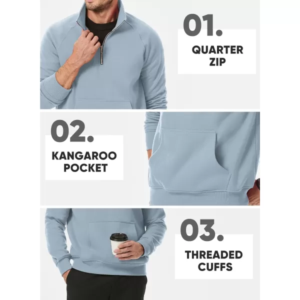 JMIERR Men's Quarter Zip Pullover Fashion Sweatshirts Fleece Sweatshirt Polo Shirt with Pockets