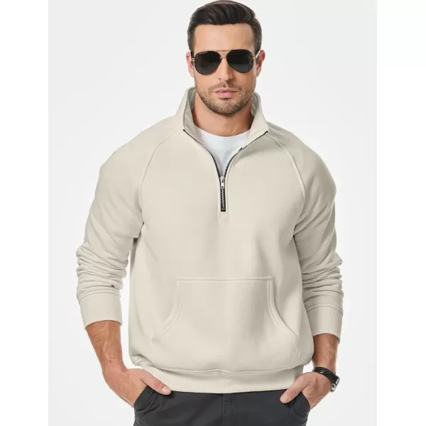JMIERR Men's Quarter Zip Pullover Fashion Sweatshirts Fleece Sweatshirt Polo Shirt with Pockets