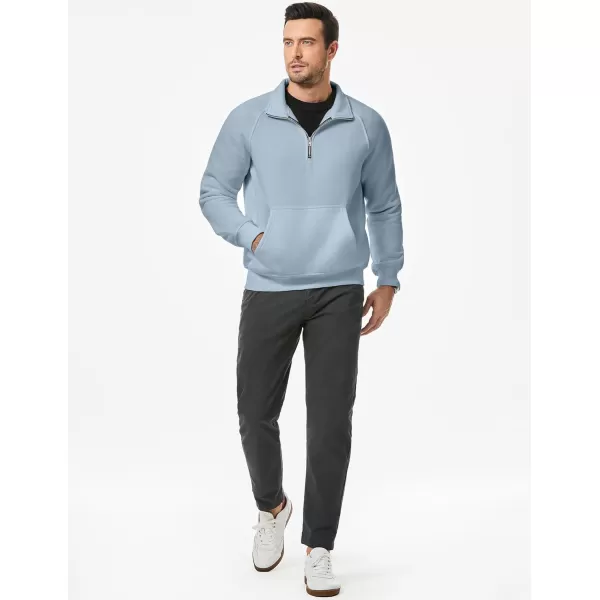 JMIERR Men's Quarter Zip Pullover Fashion Sweatshirts Fleece Sweatshirt Polo Shirt with Pockets