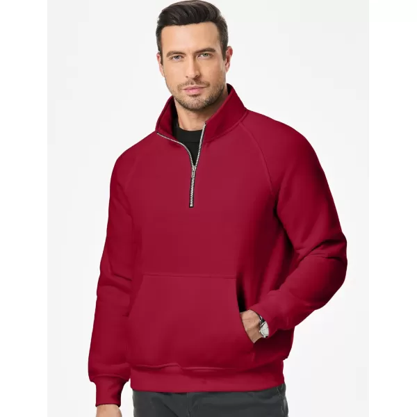 JMIERR Men's Quarter Zip Pullover Fashion Sweatshirts Fleece Sweatshirt Polo Shirt with Pockets
