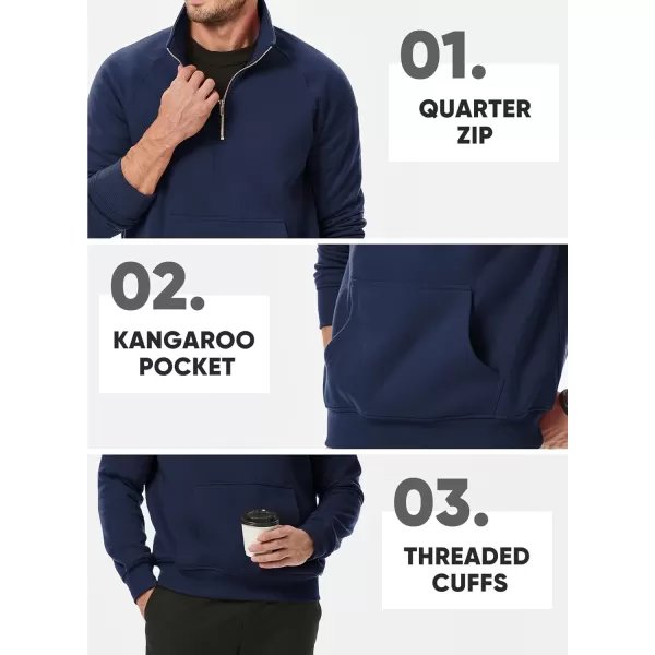 JMIERR Men's Quarter Zip Pullover Fashion Sweatshirts Fleece Sweatshirt Polo Shirt with Pockets