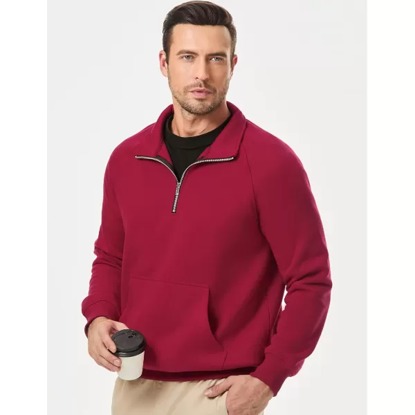 JMIERR Men's Quarter Zip Pullover Fashion Sweatshirts Fleece Sweatshirt Polo Shirt with Pockets