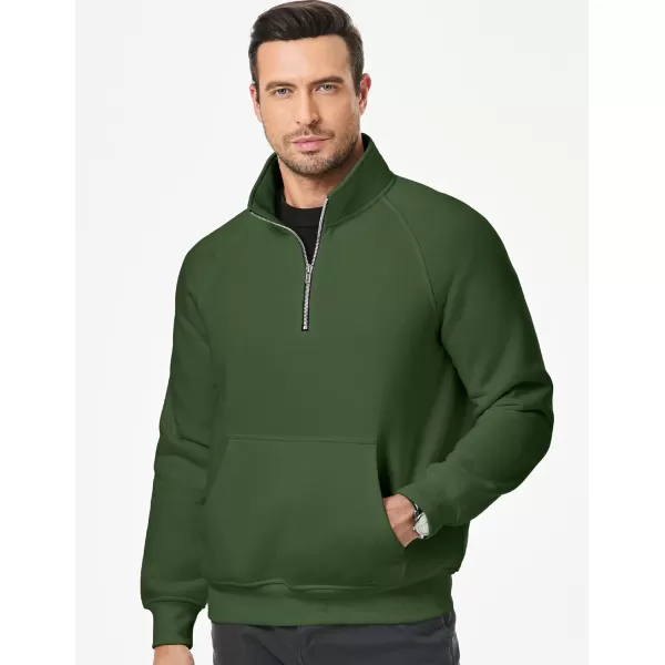 JMIERR Men's Quarter Zip Pullover Fashion Sweatshirts Fleece Sweatshirt Polo Shirt with Pockets