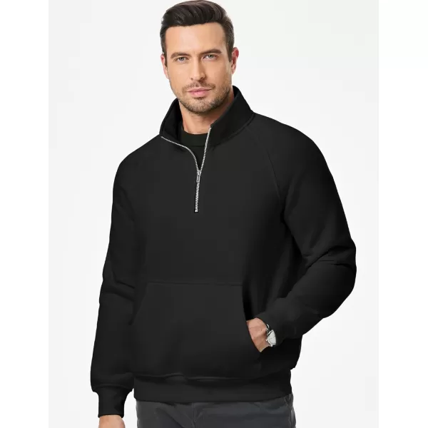 JMIERR Men's Quarter Zip Pullover Fashion Sweatshirts Fleece Sweatshirt Polo Shirt with Pockets