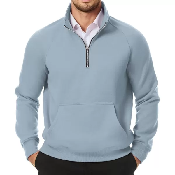 JMIERR Men's Quarter Zip Pullover Fashion Sweatshirts Fleece Sweatshirt Polo Shirt with Pockets