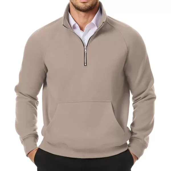 JMIERR Men's Quarter Zip Pullover Fashion Sweatshirts Fleece Sweatshirt Polo Shirt with Pockets