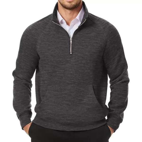 JMIERR Men's Quarter Zip Pullover Fashion Sweatshirts Fleece Sweatshirt Polo Shirt with Pockets