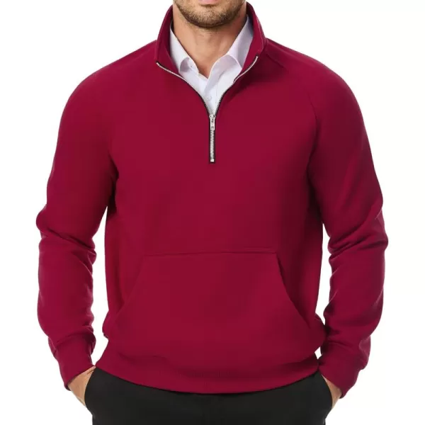 JMIERR Men's Quarter Zip Pullover Fashion Sweatshirts Fleece Sweatshirt Polo Shirt with Pockets