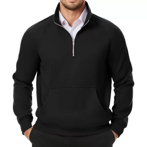 JMIERR Men's Quarter Zip Pullover Fashion Sweatshirts Fleece Sweatshirt Polo Shirt with Pockets