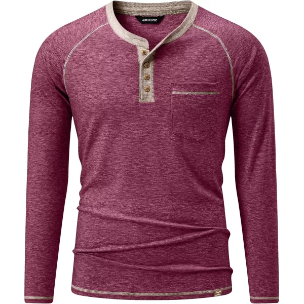 JMIERR Men's Henley Long/Short Sleeve T-Shirt Stretch Cotton Casual Pullover Tee Shirts with Pockets