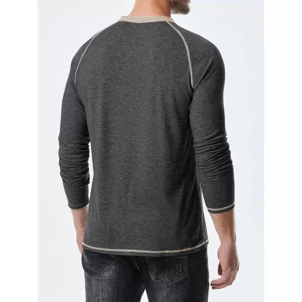JMIERR Men's Henley Long/Short Sleeve T-Shirt Stretch Cotton Casual Pullover Tee Shirts with Pockets