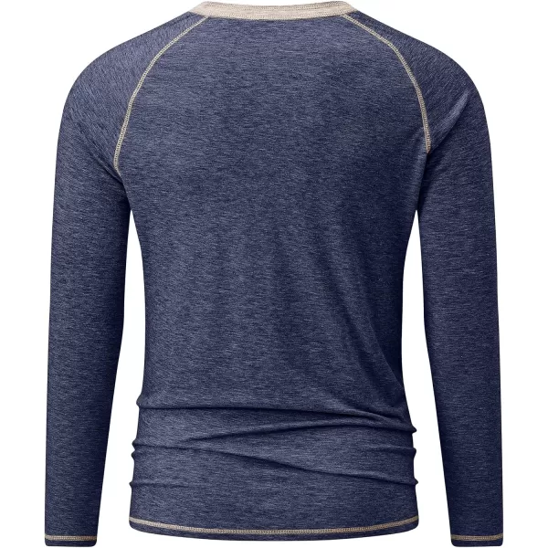 JMIERR Men's Henley Long/Short Sleeve T-Shirt Stretch Cotton Casual Pullover Tee Shirts with Pockets