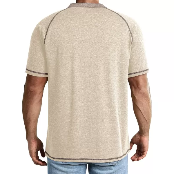 JMIERR Men's Henley Long/Short Sleeve T-Shirt Stretch Cotton Casual Pullover Tee Shirts with Pockets