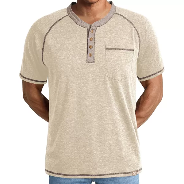 JMIERR Men's Henley Long/Short Sleeve T-Shirt Stretch Cotton Casual Pullover Tee Shirts with Pockets