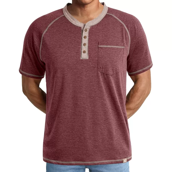 JMIERR Men's Henley Long/Short Sleeve T-Shirt Stretch Cotton Casual Pullover Tee Shirts with Pockets