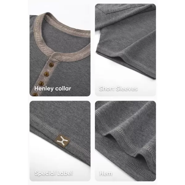 JMIERR Men's Henley Long/Short Sleeve T-Shirt Stretch Cotton Casual Pullover Tee Shirts with Pockets