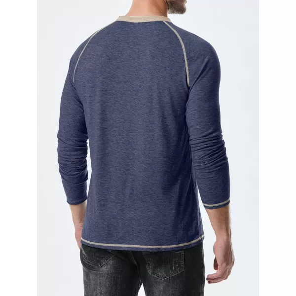 JMIERR Men's Henley Long/Short Sleeve T-Shirt Stretch Cotton Casual Pullover Tee Shirts with Pockets
