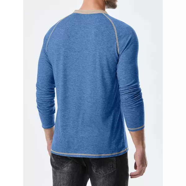 JMIERR Men's Henley Long/Short Sleeve T-Shirt Stretch Cotton Casual Pullover Tee Shirts with Pockets