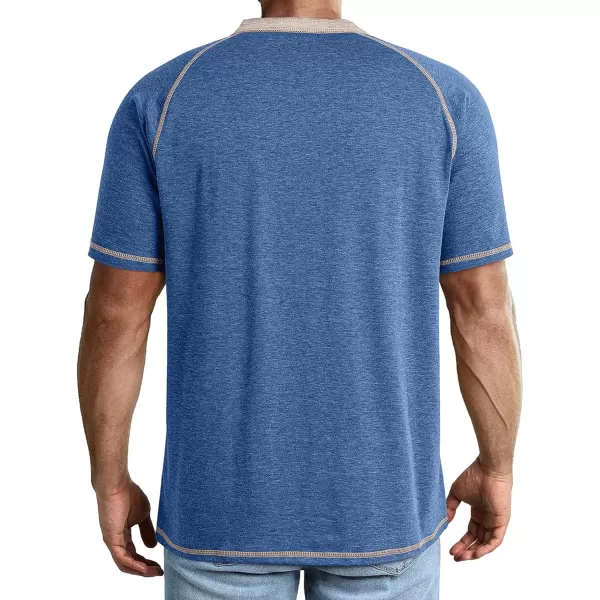 JMIERR Men's Henley Long/Short Sleeve T-Shirt Stretch Cotton Casual Pullover Tee Shirts with Pockets