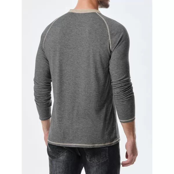 JMIERR Men's Henley Long/Short Sleeve T-Shirt Stretch Cotton Casual Pullover Tee Shirts with Pockets