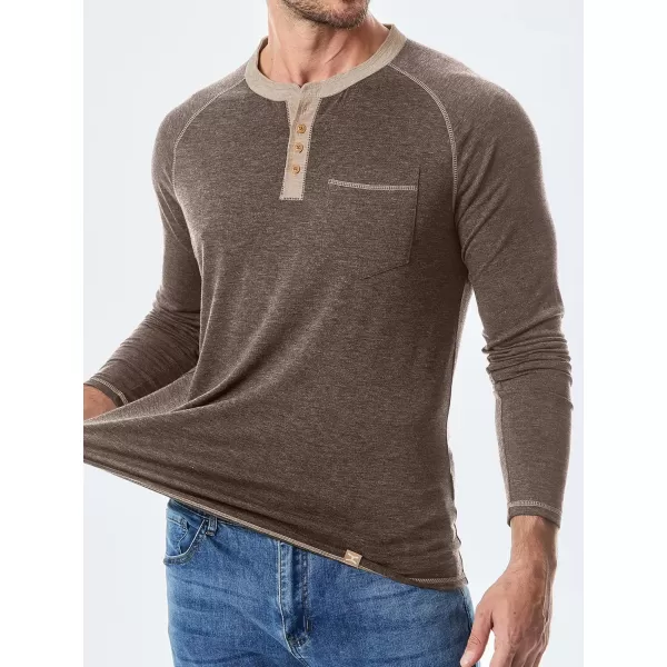 JMIERR Men's Henley Long/Short Sleeve T-Shirt Stretch Cotton Casual Pullover Tee Shirts with Pockets