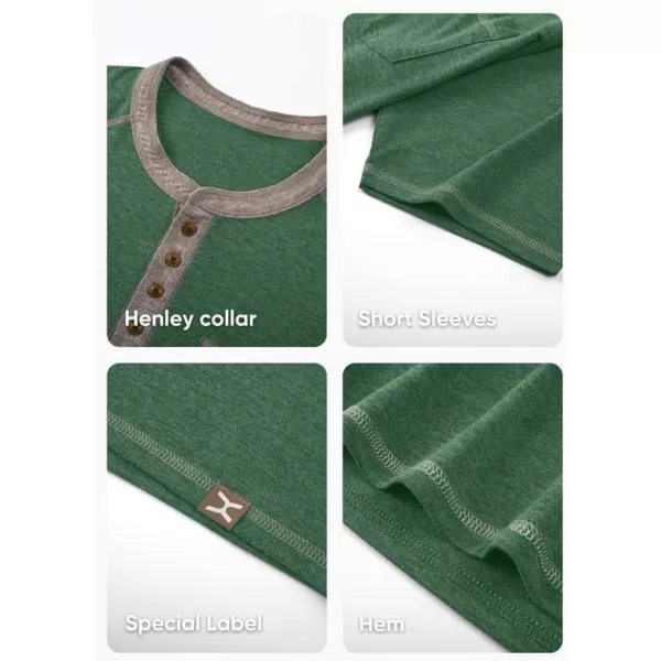 JMIERR Men's Henley Long/Short Sleeve T-Shirt Stretch Cotton Casual Pullover Tee Shirts with Pockets