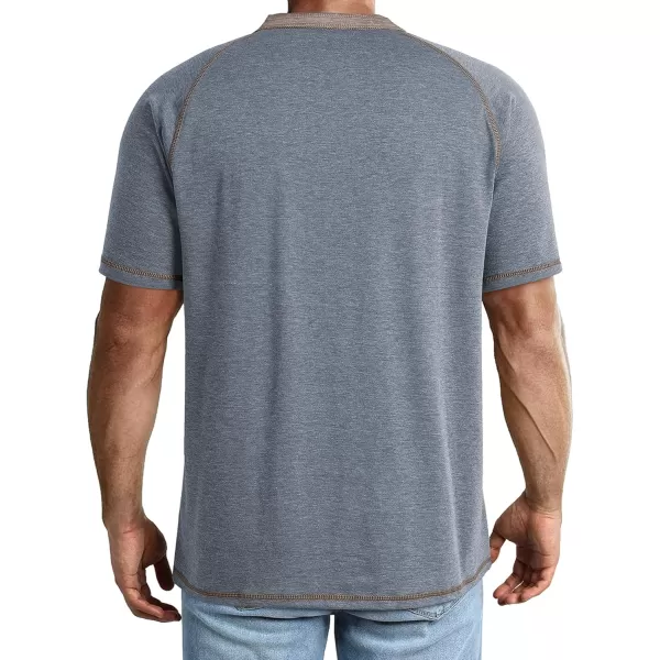 JMIERR Men's Henley Long/Short Sleeve T-Shirt Stretch Cotton Casual Pullover Tee Shirts with Pockets