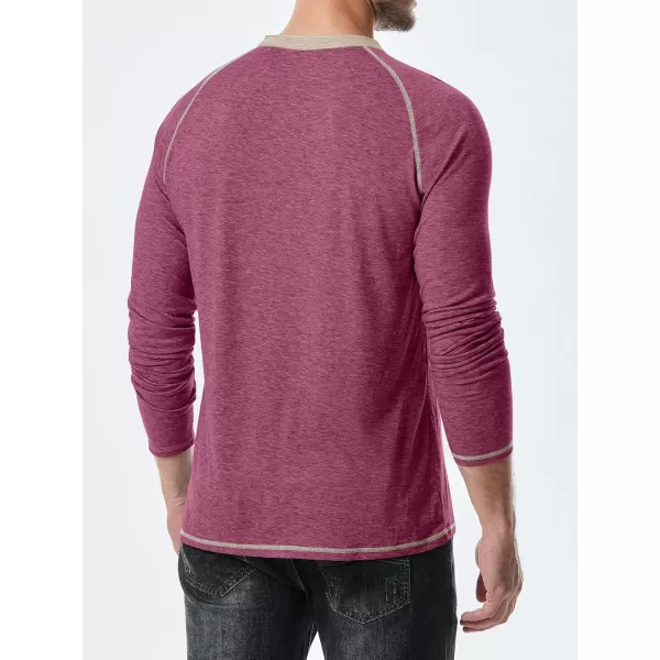 JMIERR Men's Henley Long/Short Sleeve T-Shirt Stretch Cotton Casual Pullover Tee Shirts with Pockets