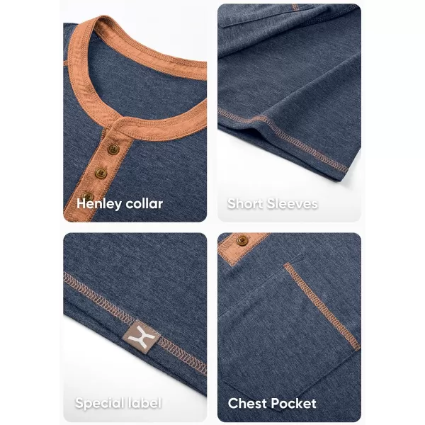 JMIERR Men's Henley Long/Short Sleeve T-Shirt Stretch Cotton Casual Pullover Tee Shirts with Pockets