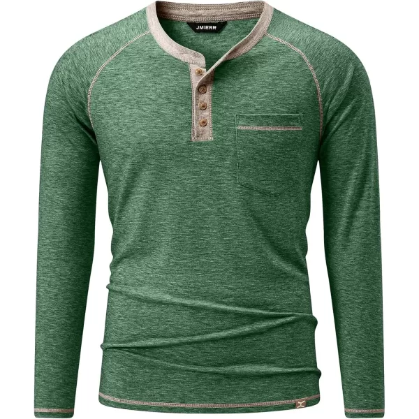 JMIERR Men's Henley Long/Short Sleeve T-Shirt Stretch Cotton Casual Pullover Tee Shirts with Pockets